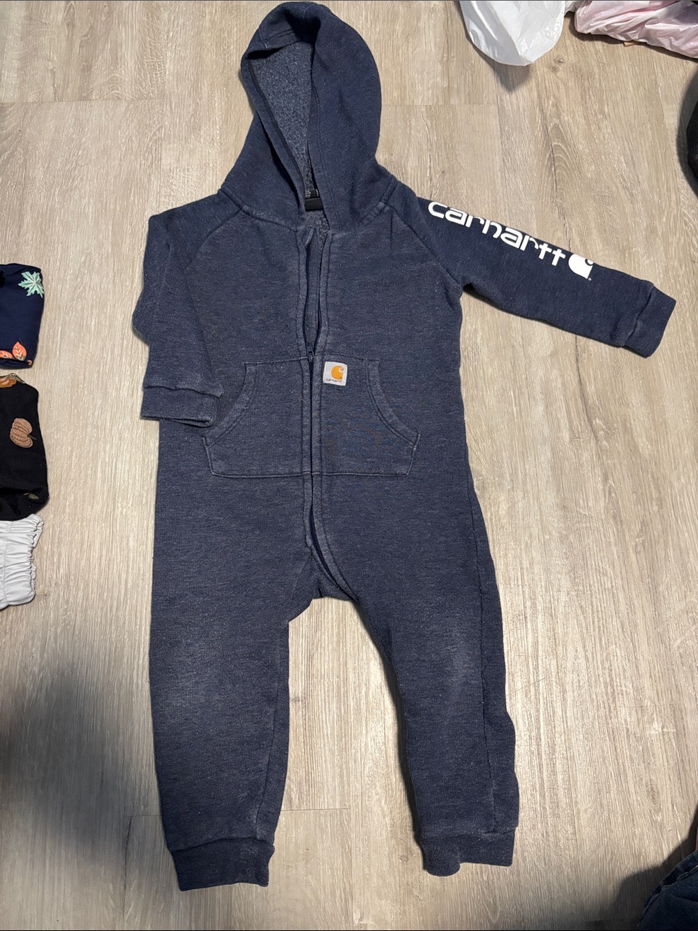 Carhartt Navy Hooded Zip-Up Kids One-Piece
